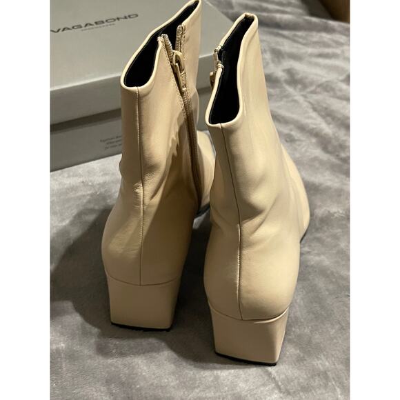 NWT Vegabond Shoemakers Tessa Everyday Leather Boot Off White SZ 40 Square Toe - Picture 8 of 8